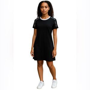 Calvin Klein Black Mini Dress with White Accents